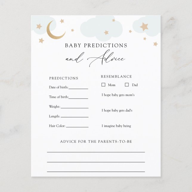 Over de Moon Baby Advice and Predication Card (Voorkant)