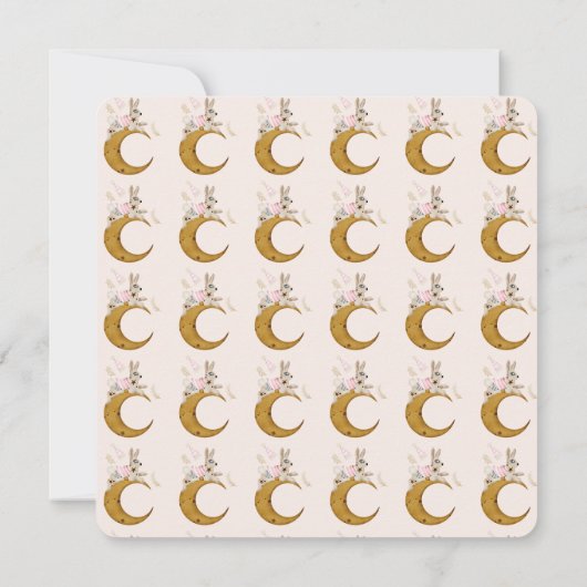 Over de Moon Baby Girl Shower Kaart (Achterkant)