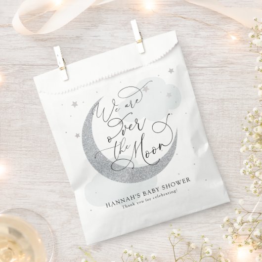 Over de Moon Baby shower Favor Bag Bedankzakje (Geknipt)