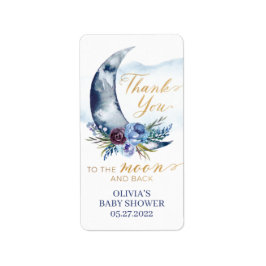 Over de Moon Baby shower Hand Sanitizer Labels