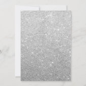 Over de Moon Baby shower Invitation Silve Glitter Kaart (Achterkant)