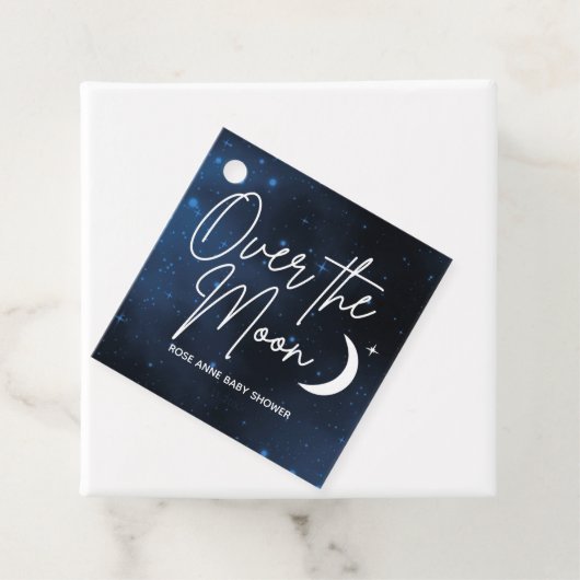Over de Moon Baby shower Party Bedankjes Labels (In situ)