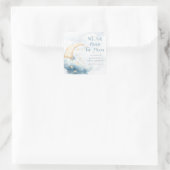 Over de Moon Baby shower Square Sticker (Tas)