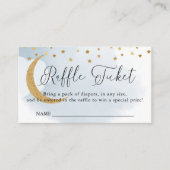 Over de Moon Blue, Baby shower Raffle Ticket Informatiekaartje (Voorkant)