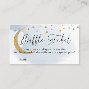Over de Moon Blue, Baby shower Raffle Ticket Informatiekaartje