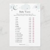 Over de Moon Blue Baby Traits Douche Game Kaart (Voorkant)