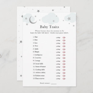Over de Moon Blue Baby Traits Douche Game Kaart
