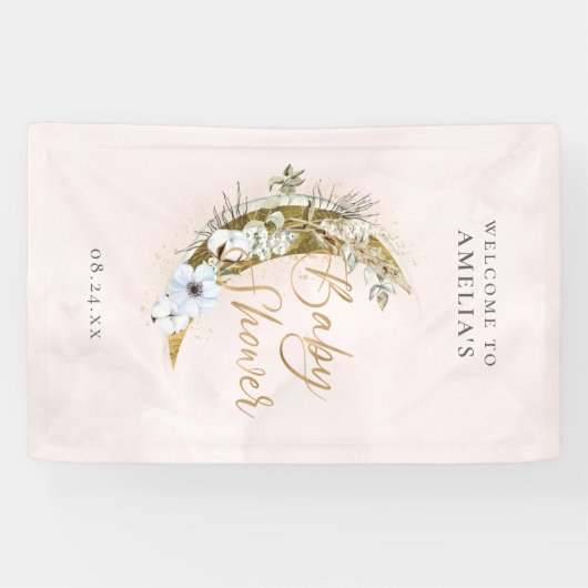 Over de Moon Boho Gold Dust & Clouds Banner (Horizontaal)