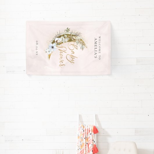 Over de Moon Boho Gold Dust & Clouds Banner (Insitu)