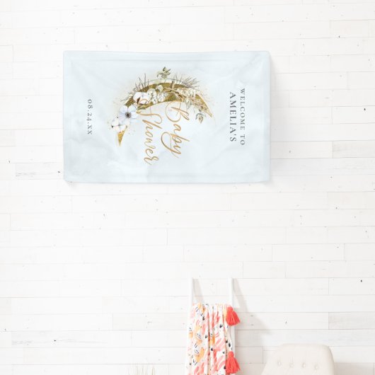 Over de Moon Boho Gold Dust & Clouds Banner (Insitu)