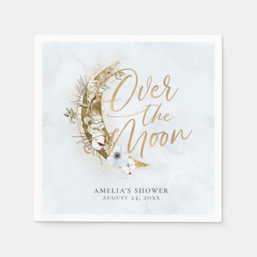 Over de Moon Boho Gold Dust & Clouds Napkins Servet (Voorkant)