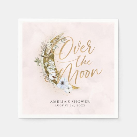 Over de Moon Boho Gold Dust & Clouds Napkins Servet (Voorkant)