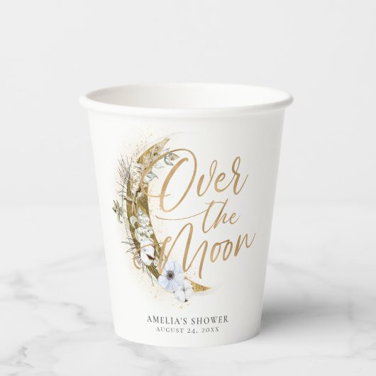 Over de Moon Boho Gold Dust & Clouds Papieren Bekers (Voorkant)