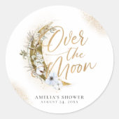Over de Moon Boho Gold Dust & Clouds Ronde Sticker (Voorkant)
