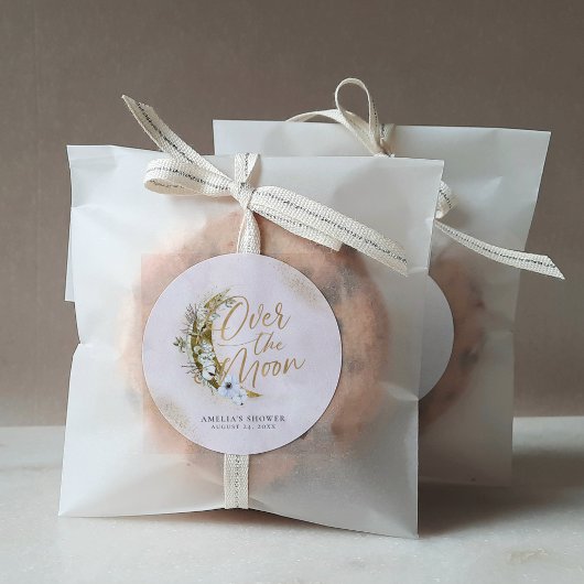 Over de Moon Boho Gold Dust & Clouds Ronde Sticker