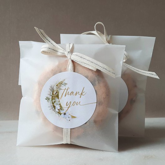 Over de Moon Boho Gold Dust & Clouds Ronde Sticker