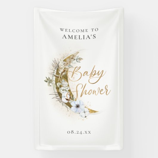 Over de Moon Boho Gold Dust & Clouds Spandoek (Verticaal)