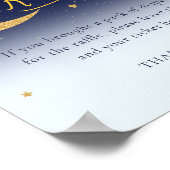 Over de Moon Boy Baby shower Luier Raffle Sign Poster (Hoek)