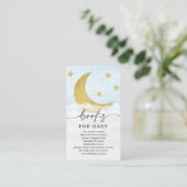 Over de Moon Boy Book Request Baby shower Card Informatiekaartje (Staand voorkant)