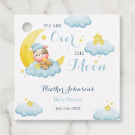 Over de Moon Boy Koe Baby shower Bedankjes Labels