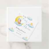 Over de Moon Boy Koe Baby shower Bedankjes Labels (In situ)