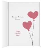 Over de Moon Bunny Valentijn Kaart (Binnen (Rechts))