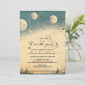 Over de Moon Celestial Baby shower Stars Space Kaart (Staand voorkant)