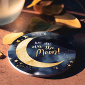Over de Moon Celestial Baby shower Stars Space Ronde Kartonnen Onderzetter