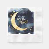 Over de Moon Celestial Baby shower Stars Space Servet (Voorkant)