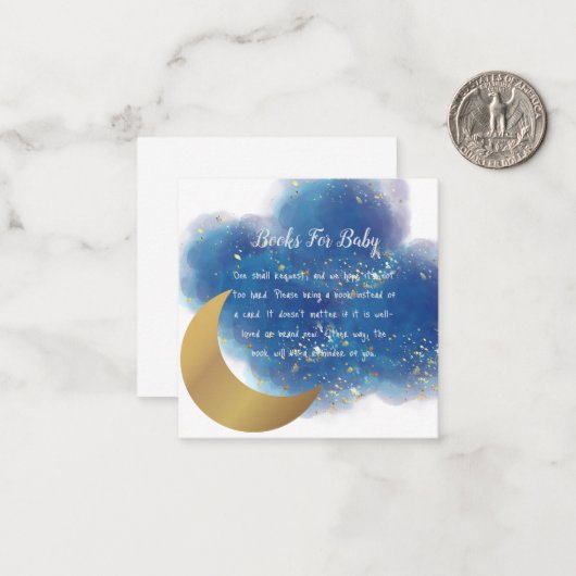 Over de moon Diaper Raffle Notitiekaartje (Voorkant / Achterkant in situ)