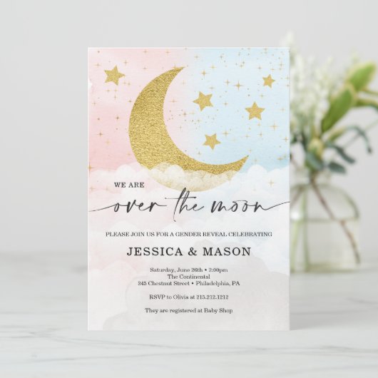 Over de 'Moon Gender' onthullen roze en blauwe uit Programmakaart (Staand voorkant)