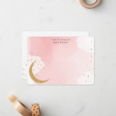 Over de Moon Gold Glitter, Roze, speciaal geperson Notitiekaartje (Voorkant / Achterkant in situ)