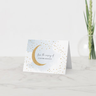 Over de Moon Goud & Blauw, Uit de kinderkamer van. Notitiekaartje
