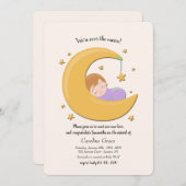 Over de Moon Meet en Greet Uitnodiging (Voorkant / Achterkant)