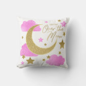 Over de Moon Pink Nursery Sierkussen (Voorkant)