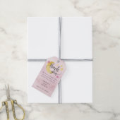 Over de Moon Pink Persoonlijk Baby shower Favor Cadeaulabel (Met Touw)