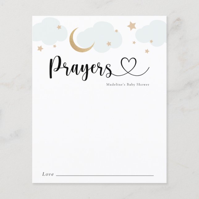 Over de Moon Prayers voor Baby Card (Voorkant)