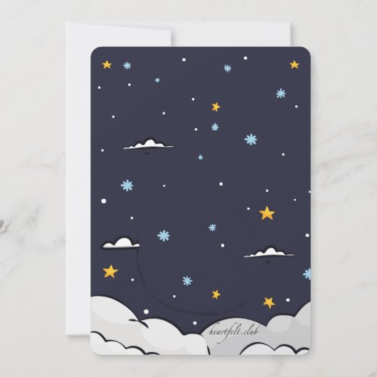 Over de Moon Shower-uitnodiging Kaart (Achterkant)