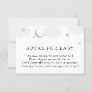 Over de Moon Silver Blue Books voor Baby Kaart