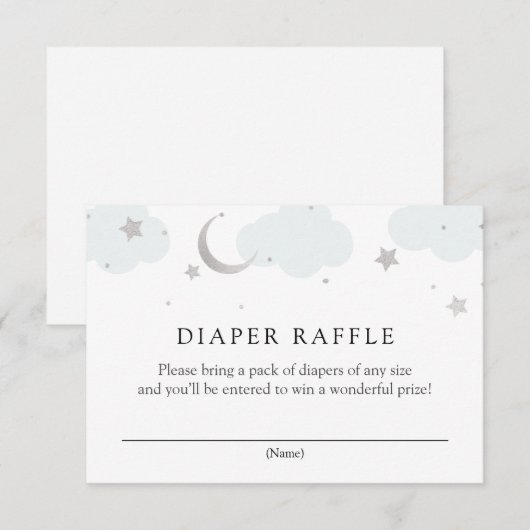 Over de Moon Silver Blue Diaper Kaart (Voorkant / Achterkant)