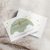 Over de Moon Teddy Bear Sage Green Diaper Raffle Informatiekaartje