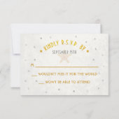 Over de Moon Wedding RSVP-kaart Gold RSVP Kaartje (Achterkant)