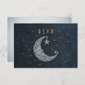 Over de Moon Wedding RSVP-kaart II RSVP Kaartje (Voorkant / Achterkant)
