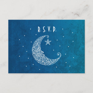 Over de Moon Wedding RSVP-kaart RSVP Kaartje
