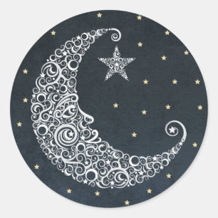 Over de moonsticker ronde sticker