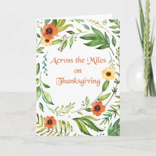 Over de Muren op de Thanksgiving Wreath Kaart (Voorkant)
