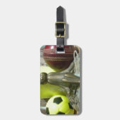 Over de Pitch & Crease: Football Cricket Blend Bagagelabel (Voorkant verticaal)