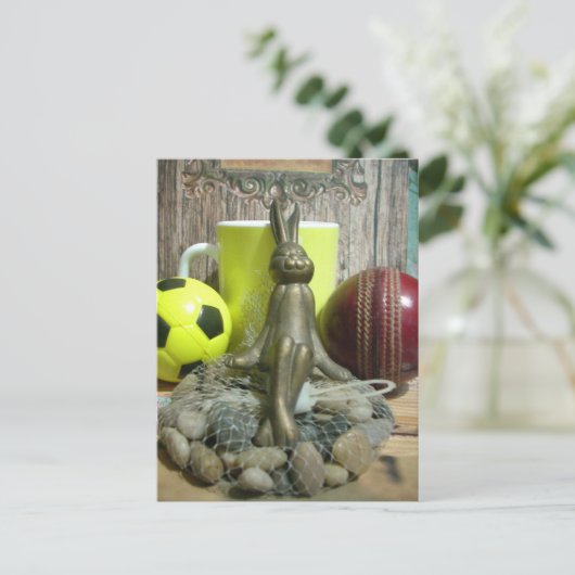 Over de Pitch & Crease: Football Cricket Blend Briefkaart (Staand voorkant)