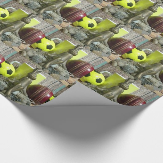 Over de Pitch & Crease: Football Cricket Blend Cadeaupapier (Hoek)