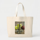 Over de Pitch & Crease: Football Cricket Blend Grote Tote Bag (Voorkant)